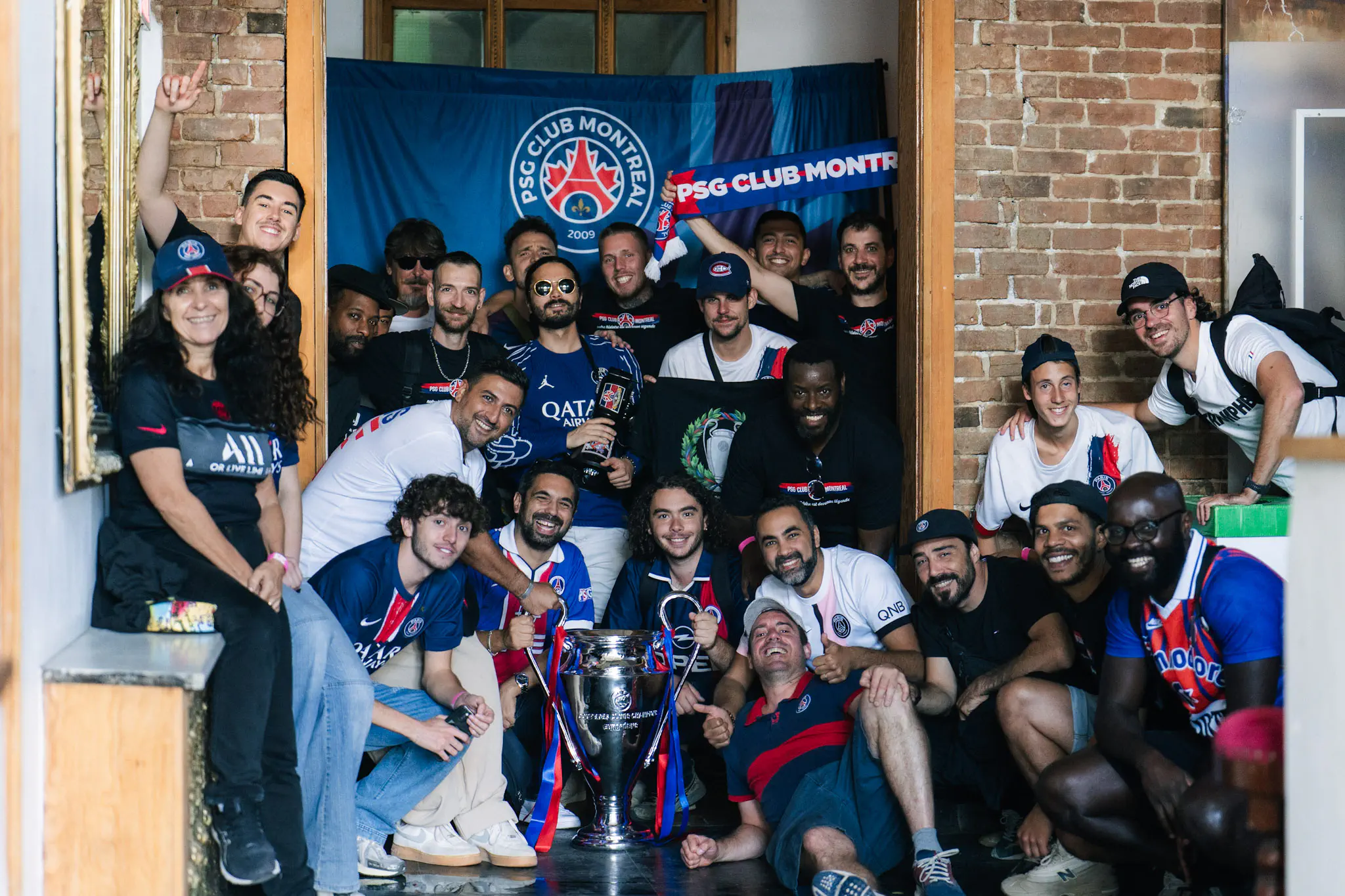 PSG Club Montréal with the UCL Trophy